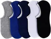 [TABANA] 5 Pack No Show Socks Compression Socks for Men Cotton No Slide Low Cut 8-14, Multicolor, 8-14, Multicolor, 8-14