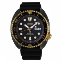 在飛比找momo購物網優惠-【SEIKO 精工】PROSPEX黑金潛水橡膠機械錶(4R3