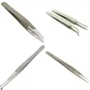 'Bead Tool Set: Soft Tip Tweezer + 2 Tweezers for Jewelry Beading & Repair'