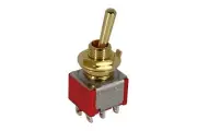 Mini Toggle Switch 2-way On-On Round Lever Gold