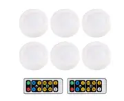 L33 6PCS 2-color Ice Hockey Light White/Warm Light Infrared Remote Control Dimming Timer Night Light Pat Closet Light
