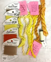 Needlepoint Threads Lot of 11 Assorted Cards Yellow Orange Copper Neon Rays Plus