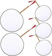 Zerodeko 5pcs DIY Handheld Fan Bamboo Handle Graffiti Fans for DIY Art Home Decorative Cooling