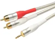 3.5mm Plug To RCA Lead Premium White Pearl - 5.0M Gold Plated