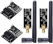 2Pcs NRF24L01+PA+LNA RF Transceiver Module with SMA Antenna 2.4 GHz 1100M + NRF24L01 Wireless Module for