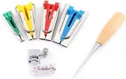 6pcs Bias Tape Maker Kit 6/12/18/25mm Binding Tool Guide Strip Sewing DIY Quilting Tools Kit Sewing Awl Binder Foot Set
