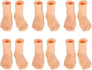 Gadpiparty 6 Pairs of Finger Feet Puppet Set - Rubber Left and Right Small Mini Puppets for Adults and Kids - Fun Little Fingers