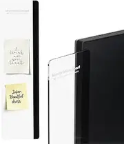 uxcell Monitor Memo Board, Transparent, Black Large Left Self-Adhesive Sticky Note Holder Side Note Attachment Computer Accessories for Home Office Computer Monitor Screen, 1 Pcs