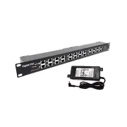PoE Texas - PoE Injector - 12 Port Gigabit Passive Midspan Injector with 48V ...