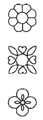 Quilting Stencil Floral Quilt Patterns 3" Heart Block Border Quilters Template