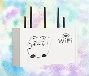 Router Box Cover Wall WiFi Router Storage Box Wooden Wall Storage Box WiFi Hub Wall Shelf,A-38x20x8.5cm