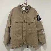 NWT Vintage Carhartt Sandstone Arctic Jacket Mens 2XL Brown Quilted C26 SDL USA