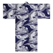 Japanese Robe Yukata Kimono Men's Jumping Carp Koi Design 58"
