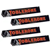 4 X 100g TOBLERONE SWISS Dark Chocolate Honey ALMOND NOUGAT 4X 3.5 oz.