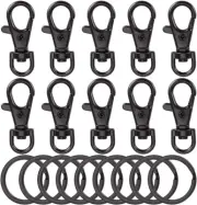 20Pcs Swivel Clasps Lanyard Snap Hook with Key Ring Clip Lanyard Metal Lobster C