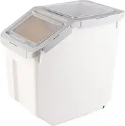 Dog Food Storage Container, Pets Food Bin with Seal Lid, Dry Food Grain Storage Barrels Sealed Bucket, Plastic Cat Puppy Food Bin with Measuring Cup (L)