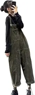 [YiKeGuiHuaShu] Corduroy overalls for women in autumn and winter plus size suspenders slimming harem trousers
