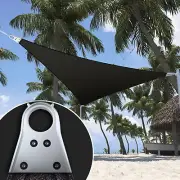 ColourTree Custom Size Black Sun Shade Sail with Super Ring Right Triangle Large