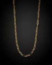 14K Italian Gold Paperclip Chain Necklace