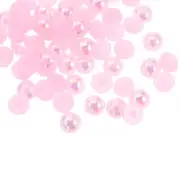 360pcs ABS Half Pearl Beads 8mm Flat Back Imitation Pearl Colorful Light Pink