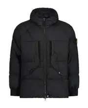 Compass-patch puffer jacket S black