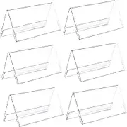 DECOMELODY 6Pcs Double Sided Acrylic Name Display Sign Holders for Tabletop Desk Name Plates for Weddings Events and Office Use for Custom Signage and Invitations