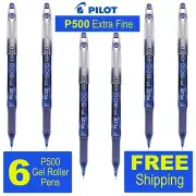 Pilot P500 Extra Fine 38601, Blue Ink, 0.5mm Precise Gel Roller Pen, 6 Pens