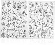 BESPORTBLE Embroidery Kit 2 Sheets of Stabilizer Water-Soluble Fabric Wash Away Flower Stencils Patterns for Hand Embroidery Home Decor