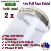 2x Full Clear Face Shield Mask Protective Film Shield Visor Safety Cover AntiFog