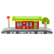BigJigs - Village Station - Wooden Magnetic Toy Train Accessory (BJT190)
