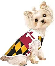 Maryland State Flag print Dog Shirts for Small Dogs Stretchy T-Shirts Lightweight Tank Top Sleeveless Striped Vest