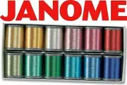 Janome Metallic Embroidery Thread Box Set - 12 Pieces 250 Metres Each Polyester