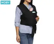 Moby Evolution Wrap Baby/Newborn Viscose Adjustable Body Carrier Black