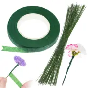 150 Pcs Floral Wire Stem with Leaves Bouquet Stems Artificial Flowers