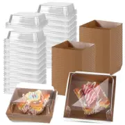 100 Pack Charcuterie Boxes with Clear Lids Valentine's Day 5 Inch Cookie Boxe...