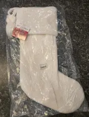 St. Nicholas Square Ivory Cable Knit Christmas Stocking *NEW*