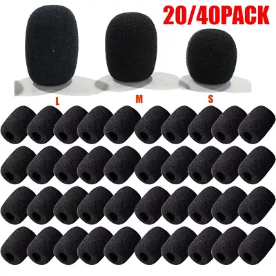 20/40pcs Microphone Windscreen Sponge Cover Headset Mic Foam Cap for Gooseneck