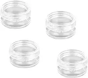 Transparent Empty Mini Tins, Pack of 4 Cream Containers for Cosmetics, Travel Samples, Lip Balm, Lotion