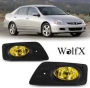 For 2006-2007 Honda Accord 4 Door Sedan Pair Fog Lights Yellow Front Bumper Lamp (for: Honda)