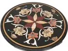 3' Round Marble Dining Table Top Precious River Shell Inlay Furniture Decor