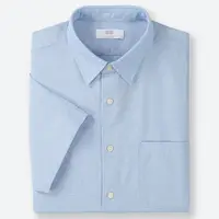 在飛比找蝦皮購物優惠-UNIQLO 男裝 棉麻襯衫(短袖) 藍色 M 號 二手