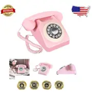 Dazzling Pink Corded Retro Telephone - 1980's Vintage Charm for Home Decor