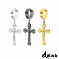 在飛比找momo購物網優惠-【A MARK】鈦鋼耳環 骷髏耳環 十字架耳環/獨特個性骷髏