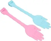 2Pcs Portable Hand Held Massagers for Home Use Back Knocking Hammers and Scraping Boards Pink Sky Blue for Full Body Massage and Fatigue Relief
