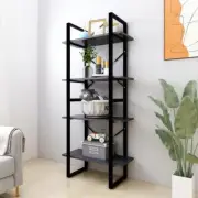 4 Tier Grey Book Cabinet 60x30x140 cm Engineered Wood Storage Organizer