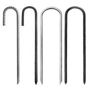 3Pcs Galvanised Steel Ground Anchors Stakes L/Ushape Trampolines Rebars Stakes