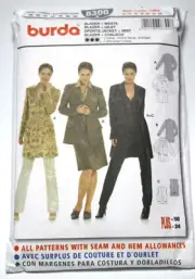 Burda 8300 Lined Semi Fitted Jacket Vest Pattern w Length Variations Sz 12 - 24