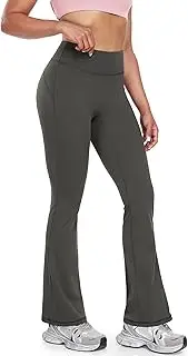 [icyzone] Women's Yoga Pants Flared Leggings Bootcut Elastic Leisure Sports Pants