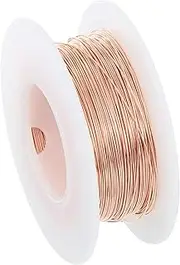 uxcell 164 Feet 99.9% Solid Bare Copper Wire, 26 Gauge Pure Copper Wire 0.4mm Soft Beading Wire Metal Plant Stem Ties for Jewelry Craft (50m)