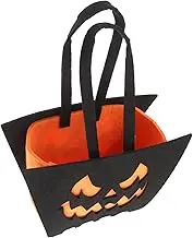 Halloween Devil Tote Bag Non Woven Candy Pouch for Treats Reusable Halloween Favor Bag with Cartoon Patterns for Parties and Trick Treating